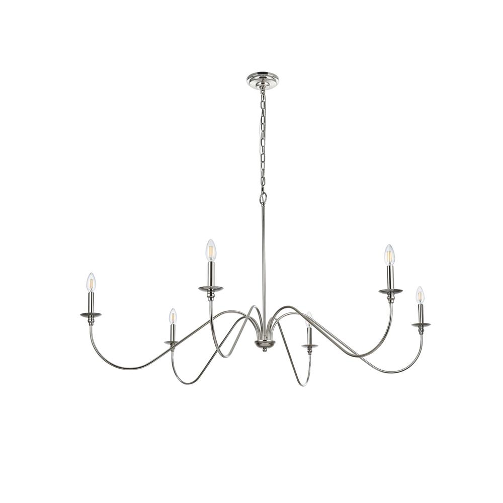 Rohan 54 Inch Chandelier In Polished Nickel. Picture 6