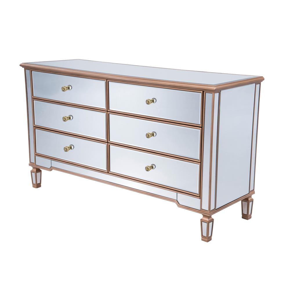 6 Drawers Cabinet 60 In. X 20 In. X 34 In. In Gold Paint. Picture 4