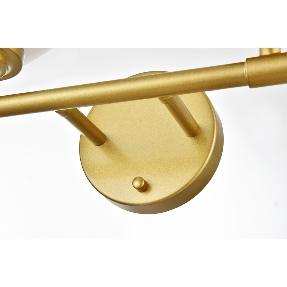 Ansley 4 Light Brass And Frosted White Bath Sconce. Picture 5