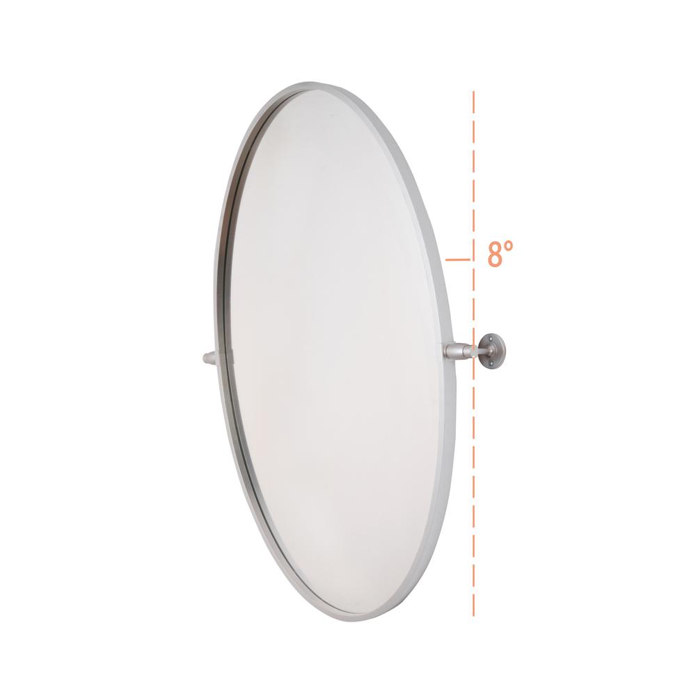Oval Pivot Mirror 21X32 Inch In Silver. Picture 6