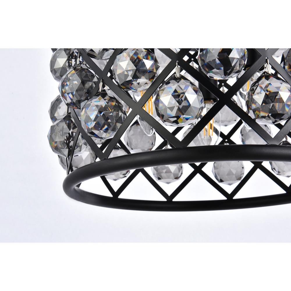 Madison 4 Light Matte Black Pendant Silver Shade (Grey) Royal Cut Crystal. Picture 3
