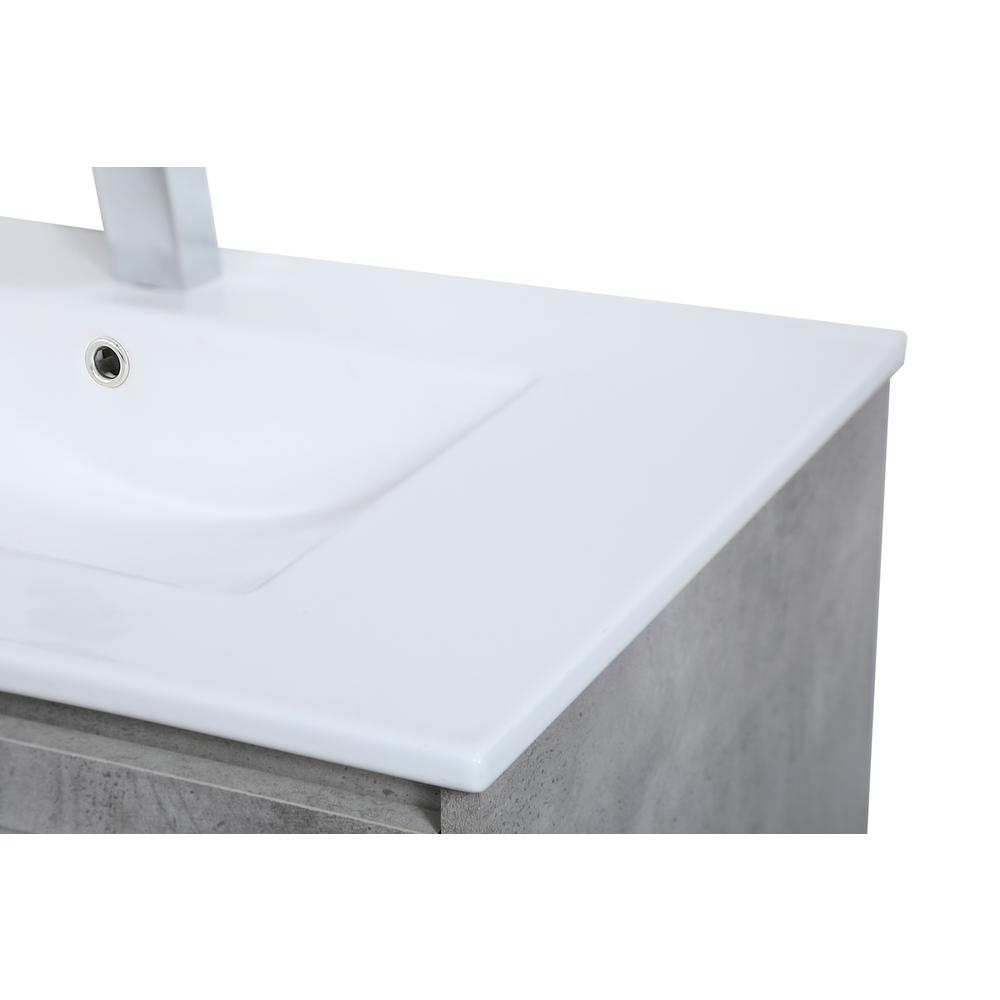 30 Inch  Single Bathroom Floating Vanity In Concrete Grey. Picture 9