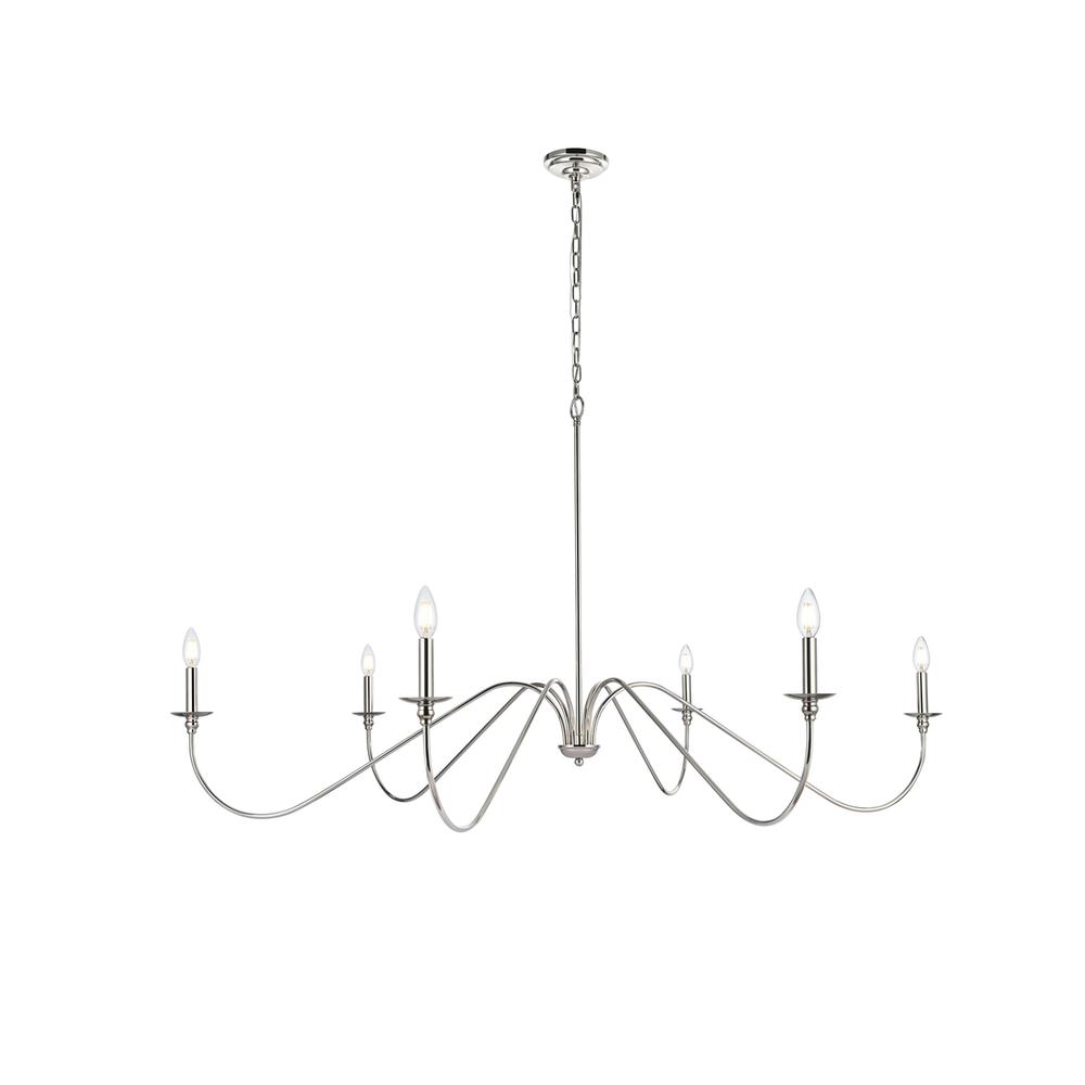 Rohan 60 Inch Chandelier In Polished Nickel. Picture 1