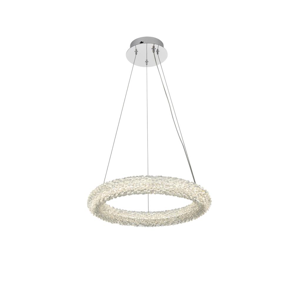 Bowen 18 Inch Adjustable Led Chandelier In Chrome. Picture 2