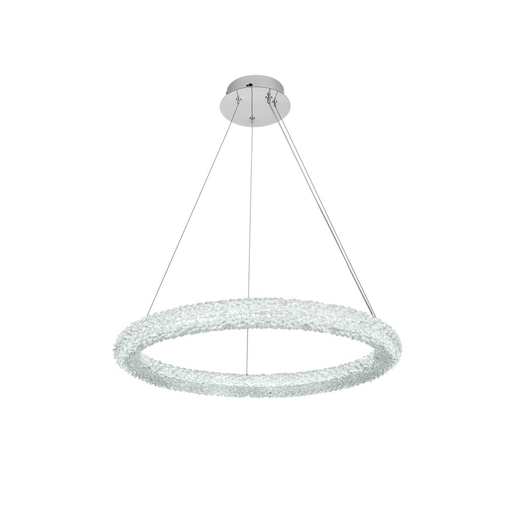 Bowen 26 Inch Adjustable Led Chandelier In Chrome. Picture 3