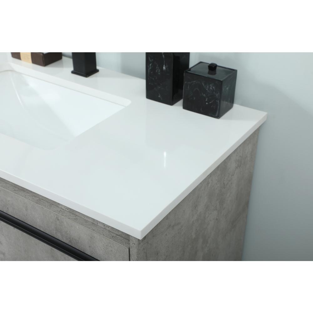 36 Inch Single Bathroom Vanity In Concrete Grey. Picture 5