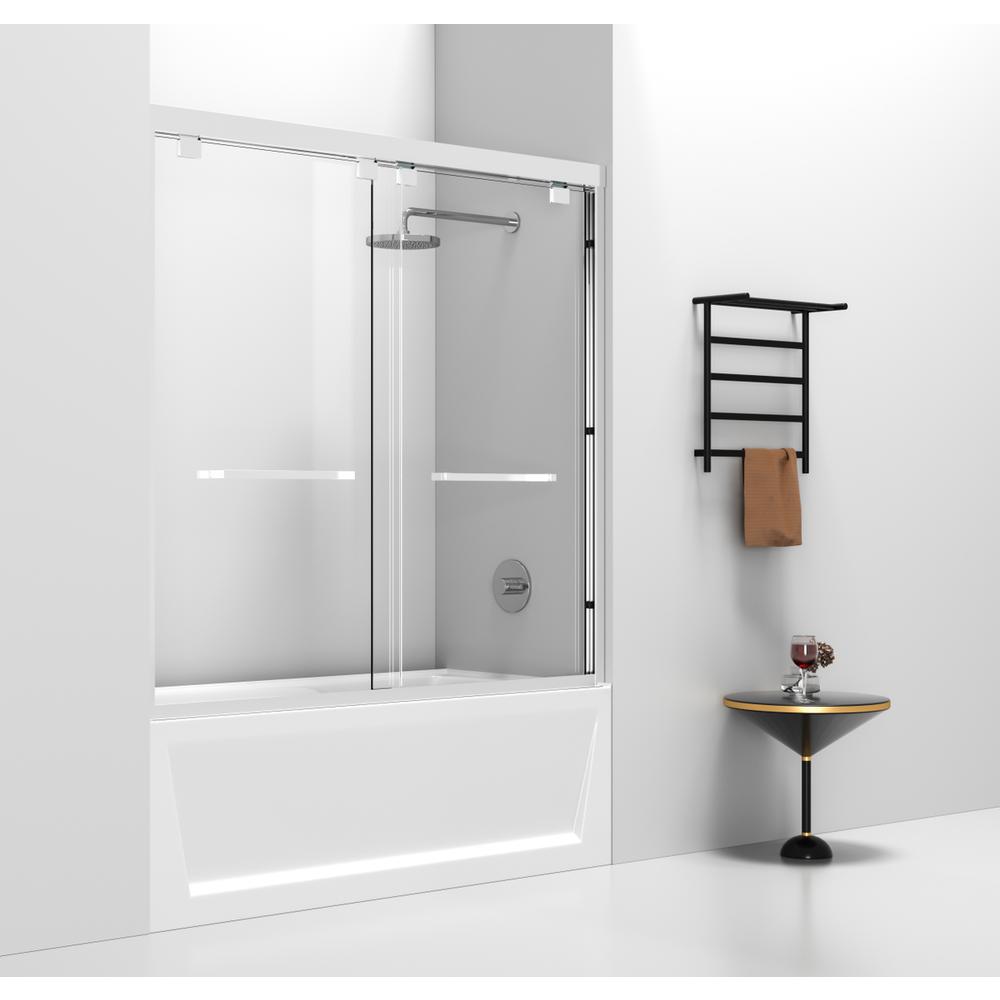 Semi-Frameless Tub Door 60 X 60 Polished Chrome. Picture 2