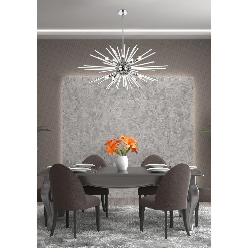 Sienna 42 Inch Crystal Rod Pendant In Chrome. Picture 9