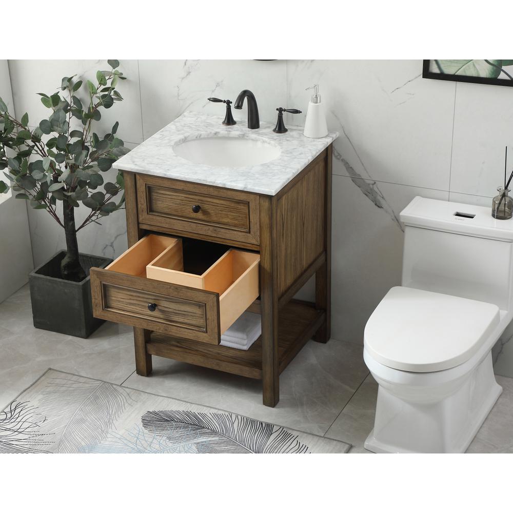 24 Inch Single Bathroom Vanity In Driftwood. Picture 3