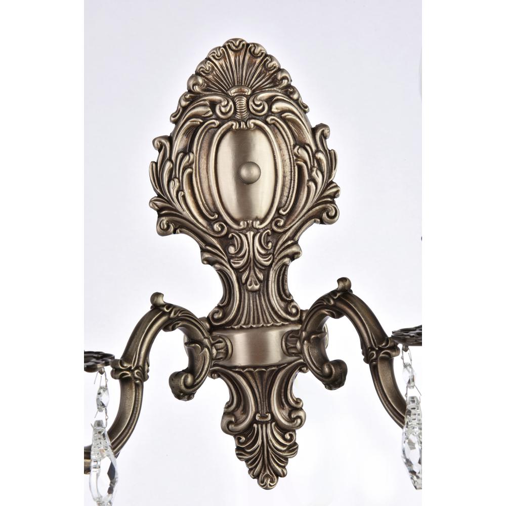 Monarch 2 Light Pewter Wall Sconce Clear Royal Cut Crystal. Picture 5