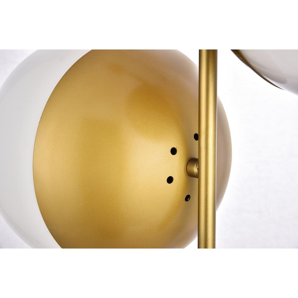 Eclipse 2 Lights Brass Pendant With Frosted White Glass. Picture 3