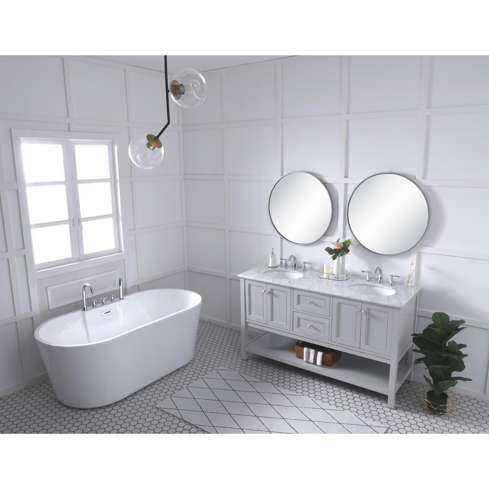 60 In. Double Sink Bathroom Vanity Set In Grey. Picture 12