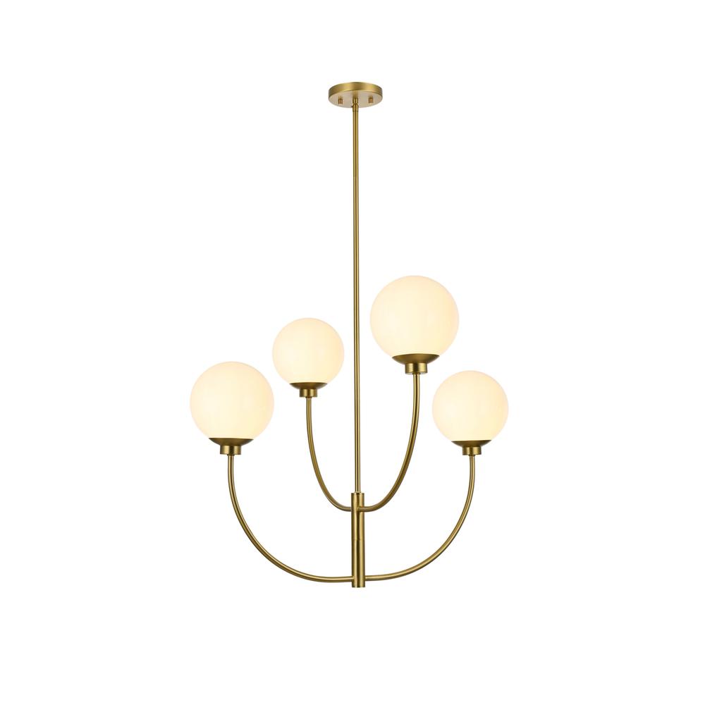 Nyomi 30 Inch Chandelier In Satin Gold. Picture 1