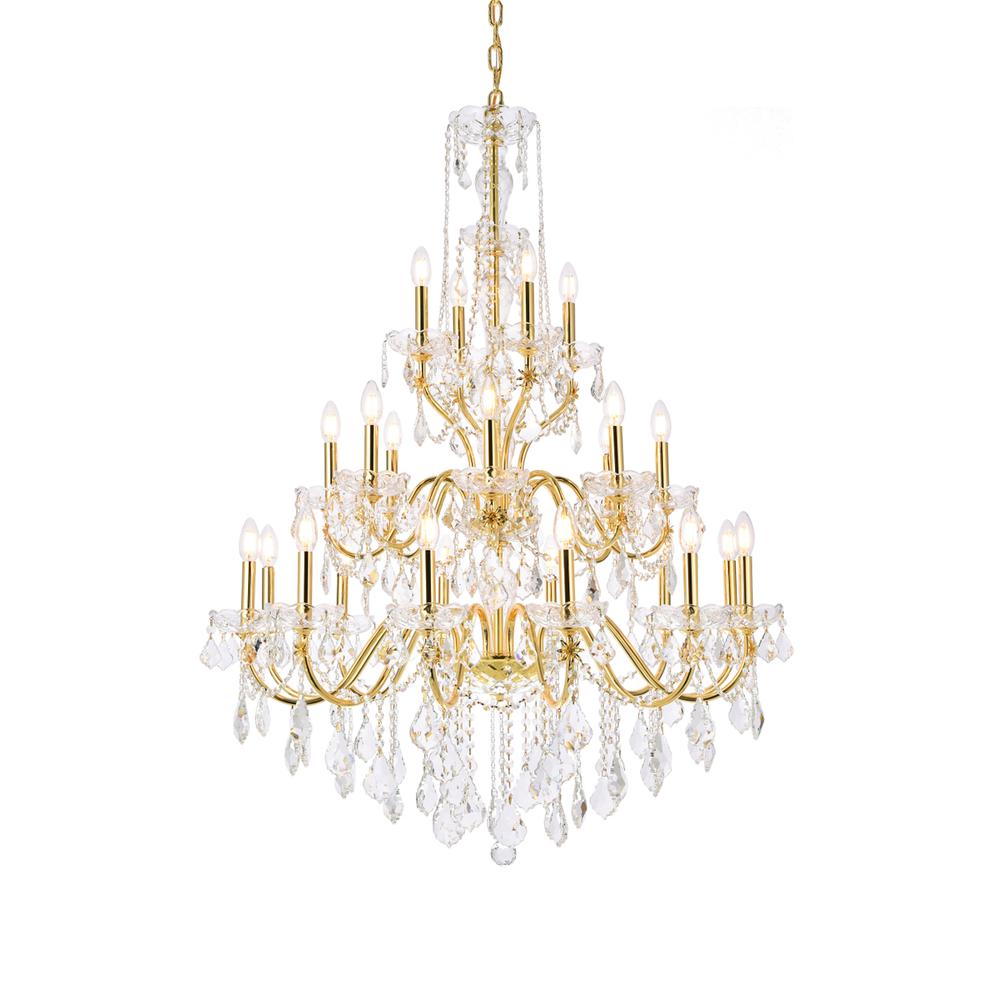 St. Francis 24 Light Gold Chandelier Clear Royal Cut Crystal. Picture 2