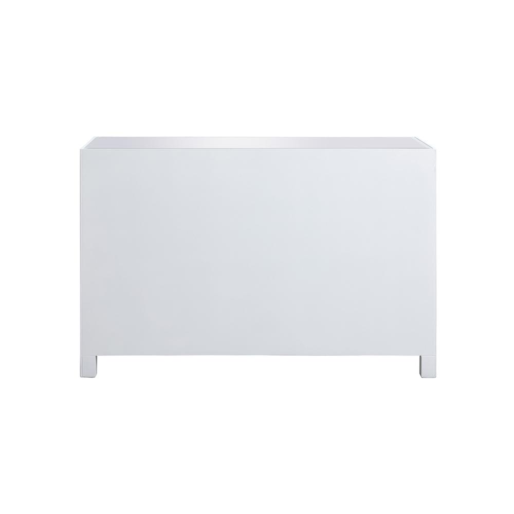 48 Inch Mirrored Six Drawer Cabinet In White. Picture 10