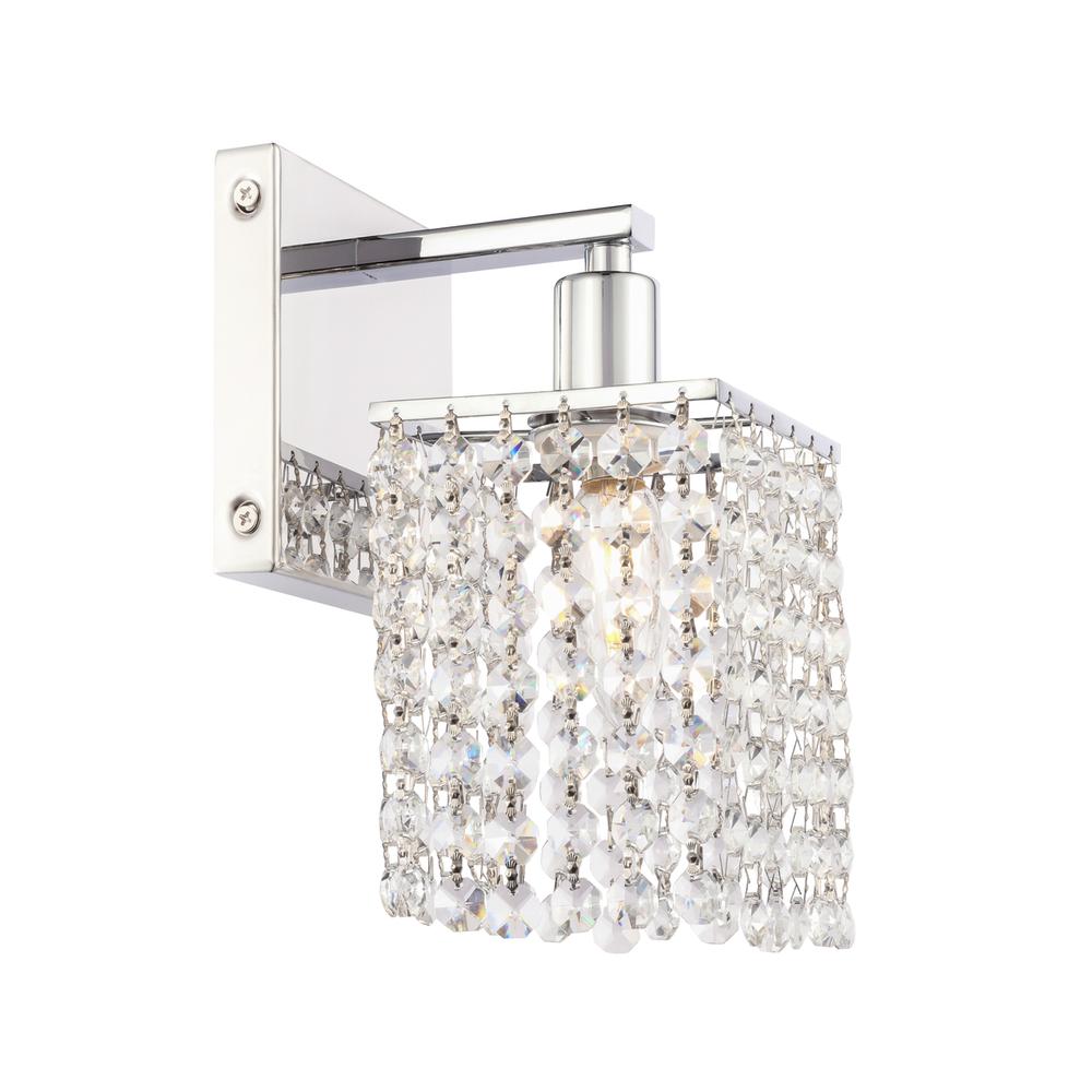Phineas 1 Light Chrome And Clear Crystals Wall Sconce. Picture 6