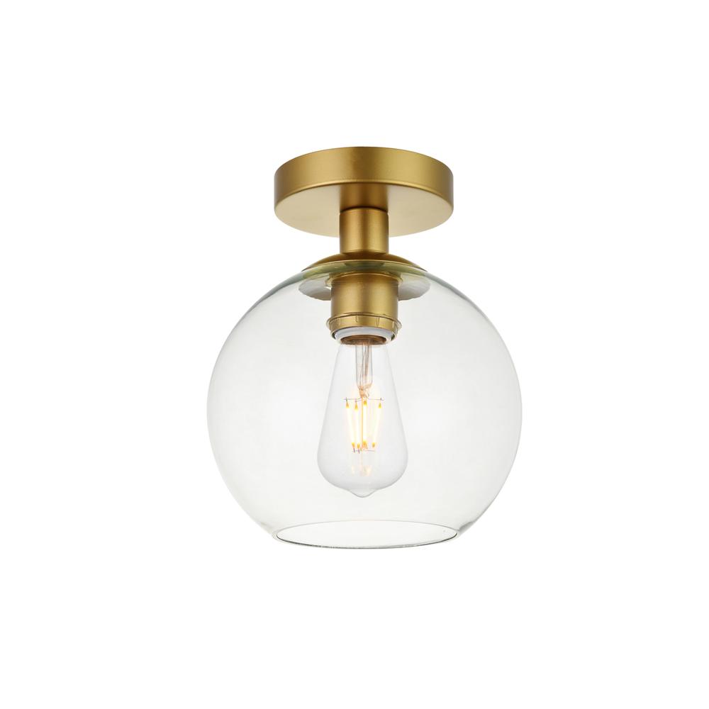 Baxter 1 Light Brass Flush Mount With Clear Glass. Picture 2