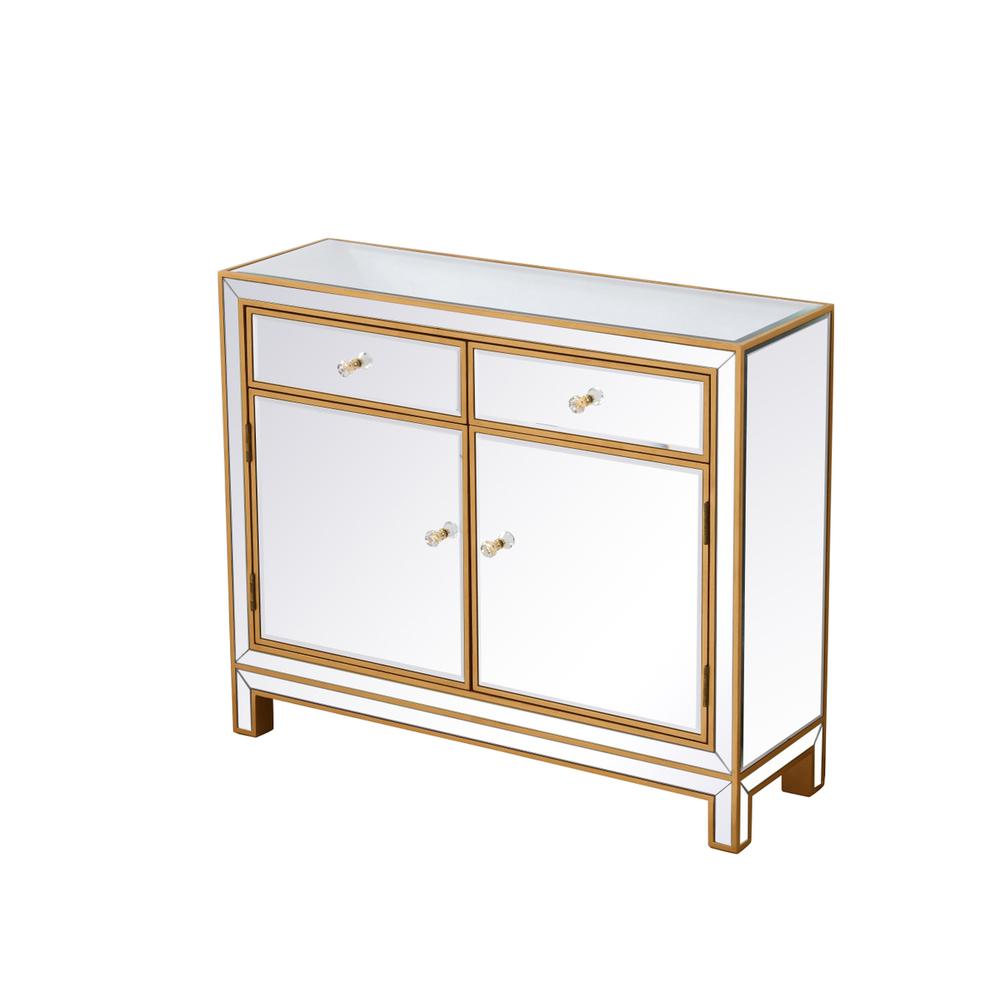 End Table 2 Drawers 2 Doors 38In. W X 12In. D X 32In. H In Gold. Picture 5