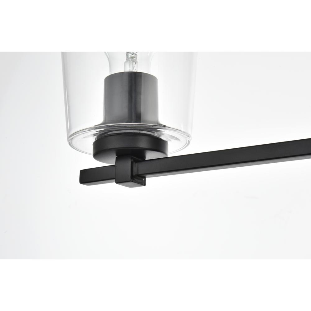 Kacey 4 Light Black And Clear Bath Sconce. Picture 6