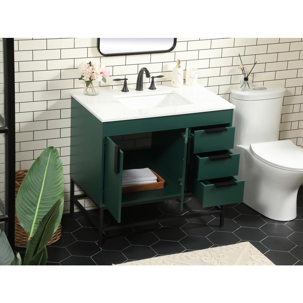 36 Inch Single Bathroom Vanity In Green. Picture 3