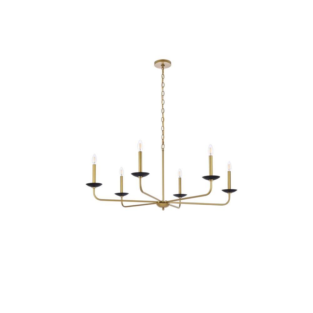Cohen 42 Inch Pendant In Black And Brass. Picture 6
