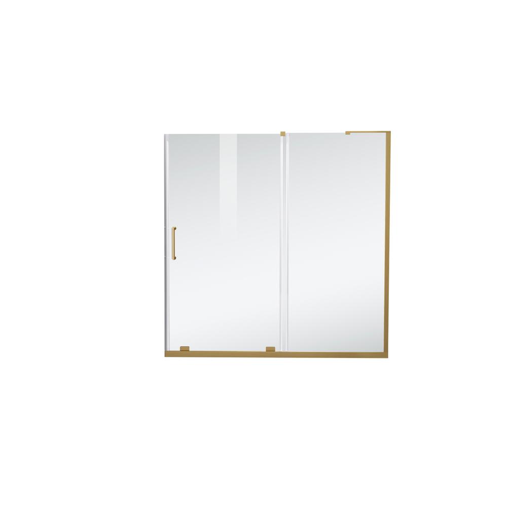 Frameless Tub Door 60 X 60 Brushed Gold. Picture 10