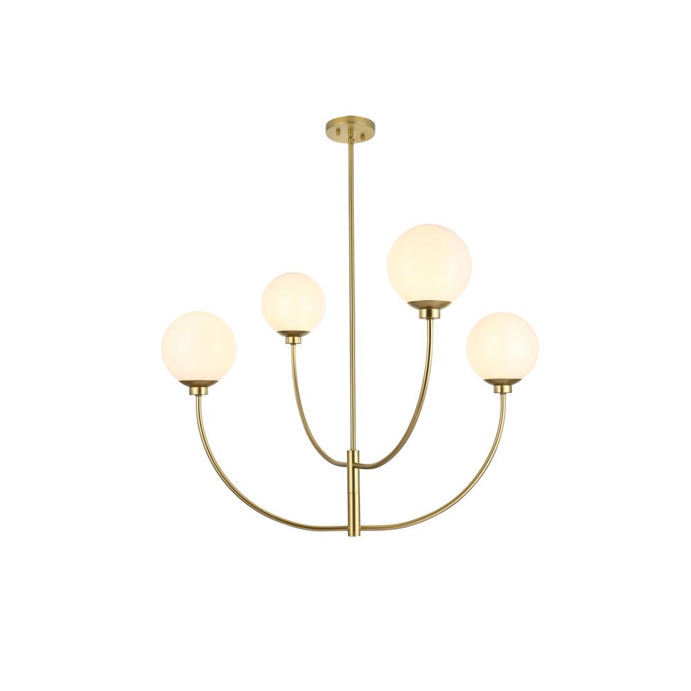 Nyomi 36 Inch Chandelier In Brass. Picture 1