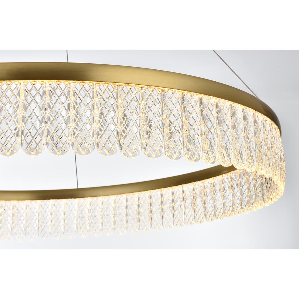 Rune 32 Inch Adjustable Led Chandelier In Satin Gold. Picture 5