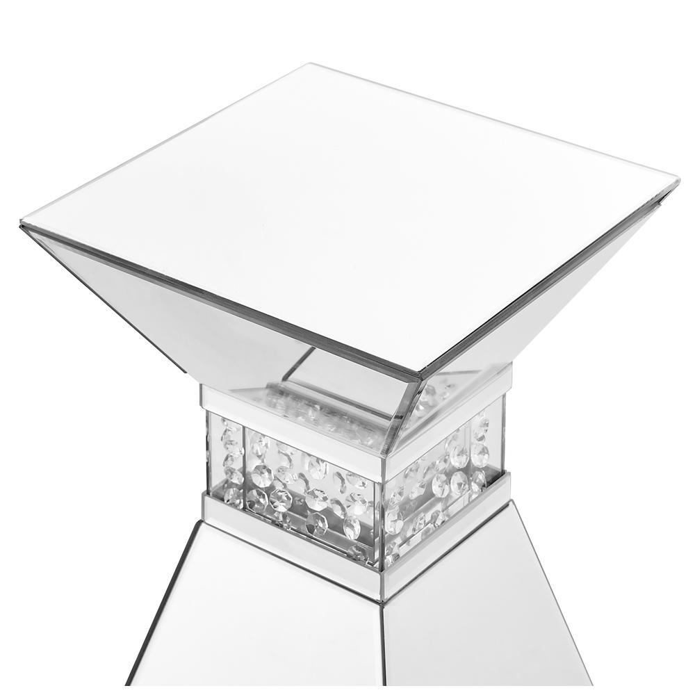 12 Inch Crystal End Table In Clear Mirror Finish. Picture 3
