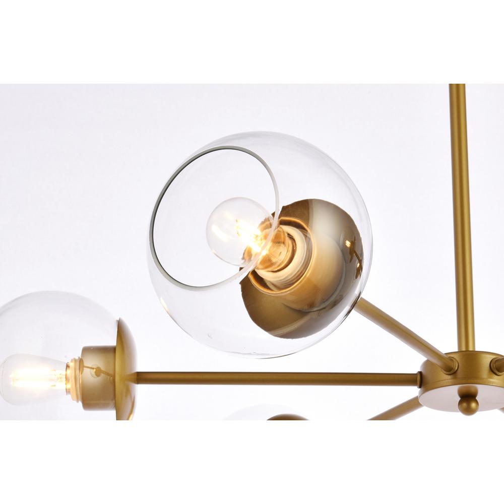 Briggs 30 Inch Pendant In Brass With Clear Shade. Picture 4