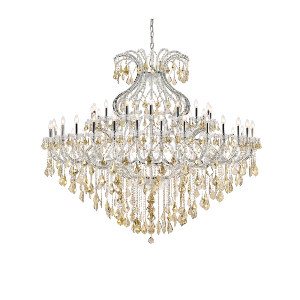 Maria Theresa 49 Light Chrome Chandelier Golden Teak (Smoky) Royal Cut Crystal. Picture 2