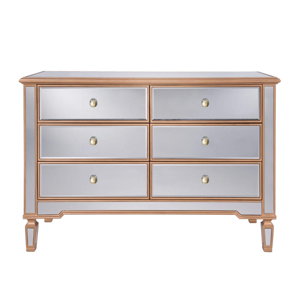 6 Drawer Dresser 48 In. X 18 In. X 32 In. In Gold Paint. Picture 1