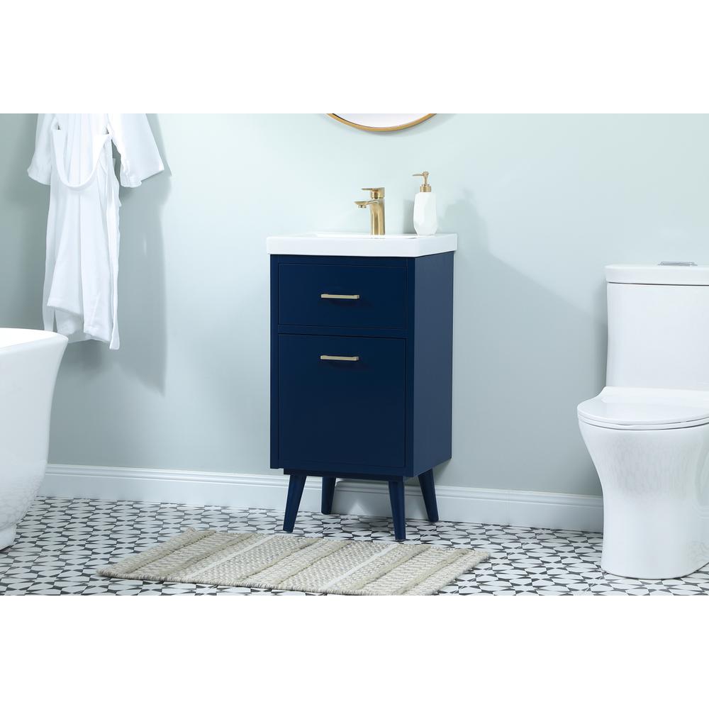 18 Inch Bathroom Vanity In Blue. Picture 2