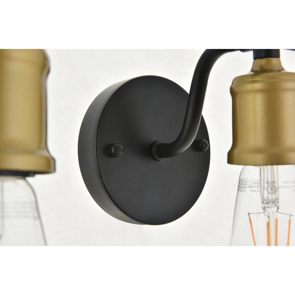 Serif 5 Light Brass And Black Wall Sconce. Picture 11
