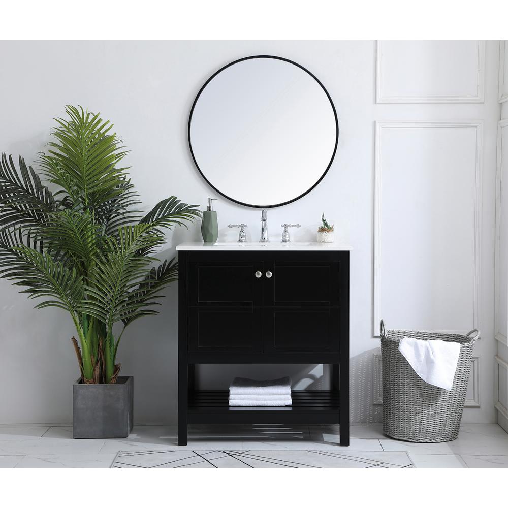 30 Inch Single Bathroom Vanity In Black. Picture 4