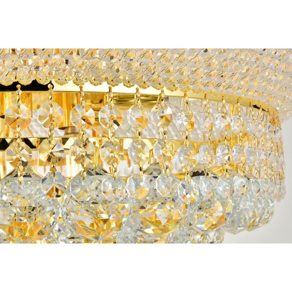 Primo 10 Light Gold Flush Mount Clear Royal Cut Crystal. Picture 3