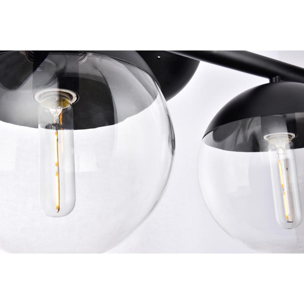 Eclipse 7 Lights Black Pendant With Clear Glass. Picture 4