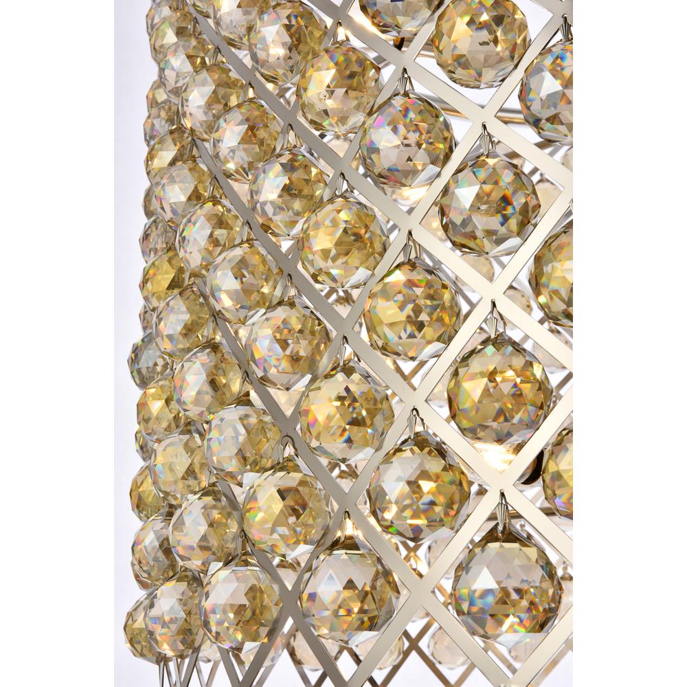 12 Light Polished Nickel Chandelier Golden Teak (Smoky) Royal Cut Crystal. Picture 4