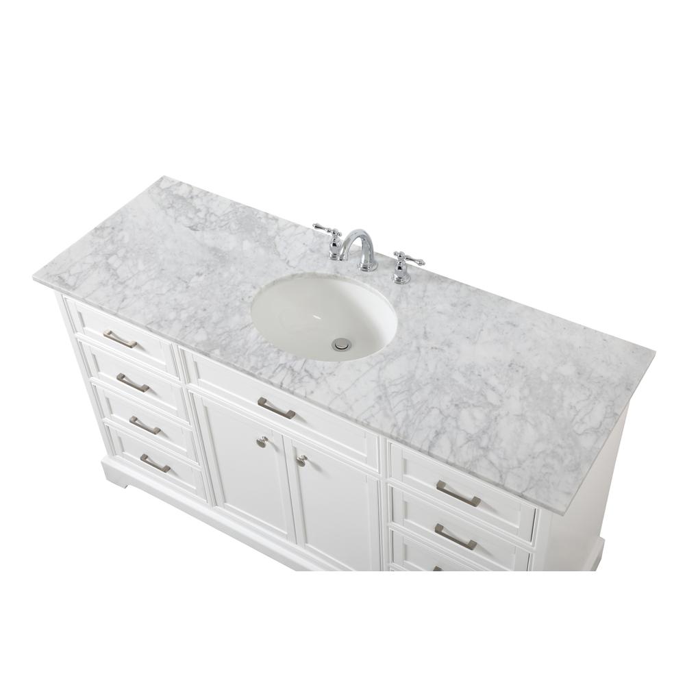 60 Inch Single Bathroom Vanity In White. Picture 10