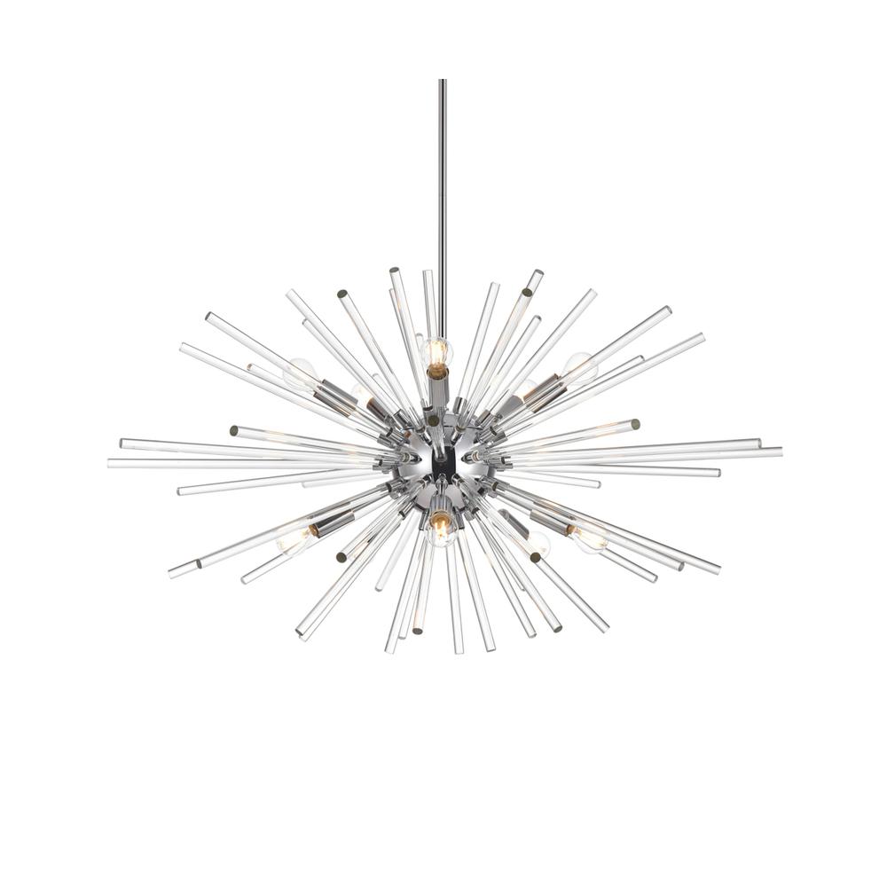 Sienna 36 Inch Crystal Rod Pendant In Chrome. Picture 2