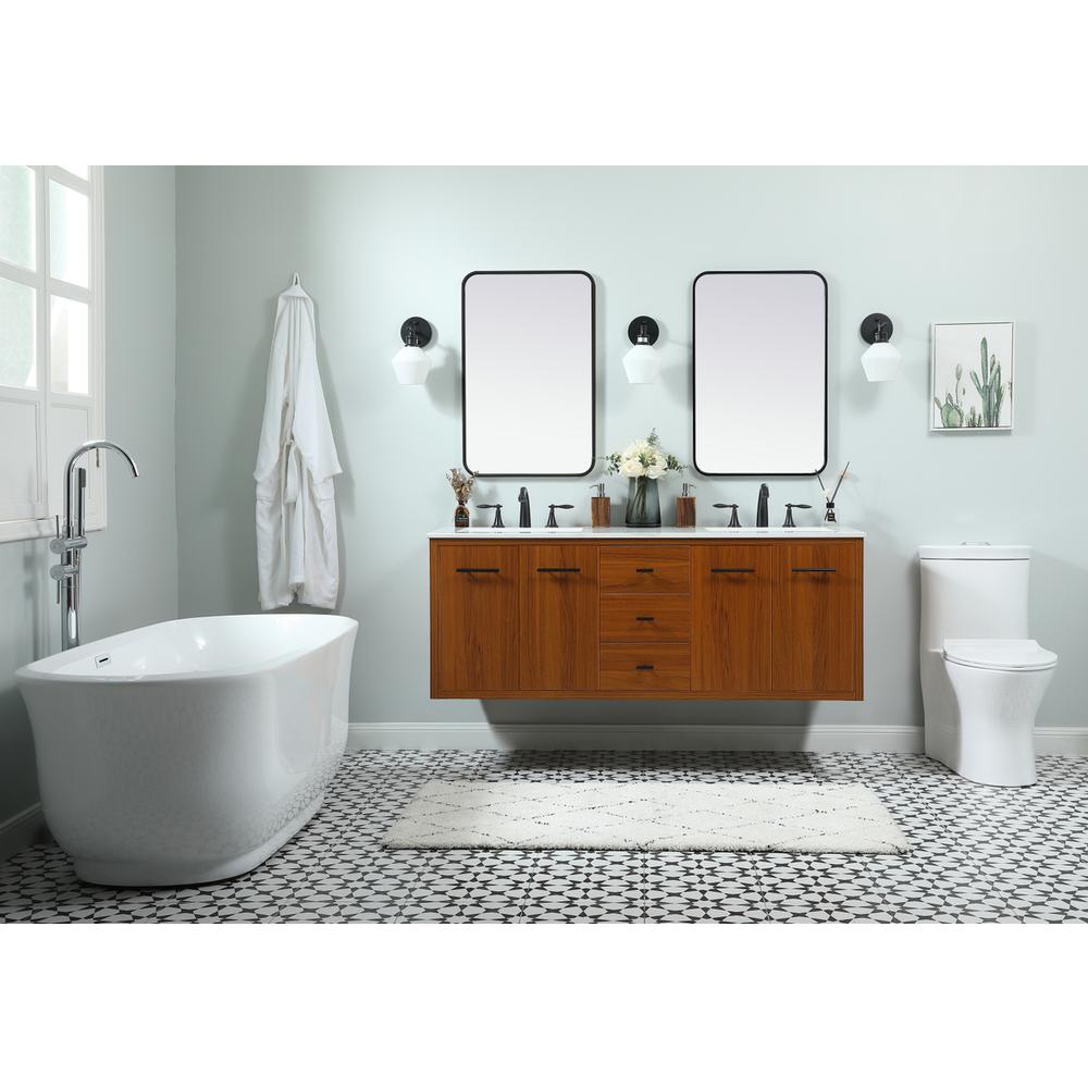 60 Inch Single Bathroom Vanity In Teak. Picture 7