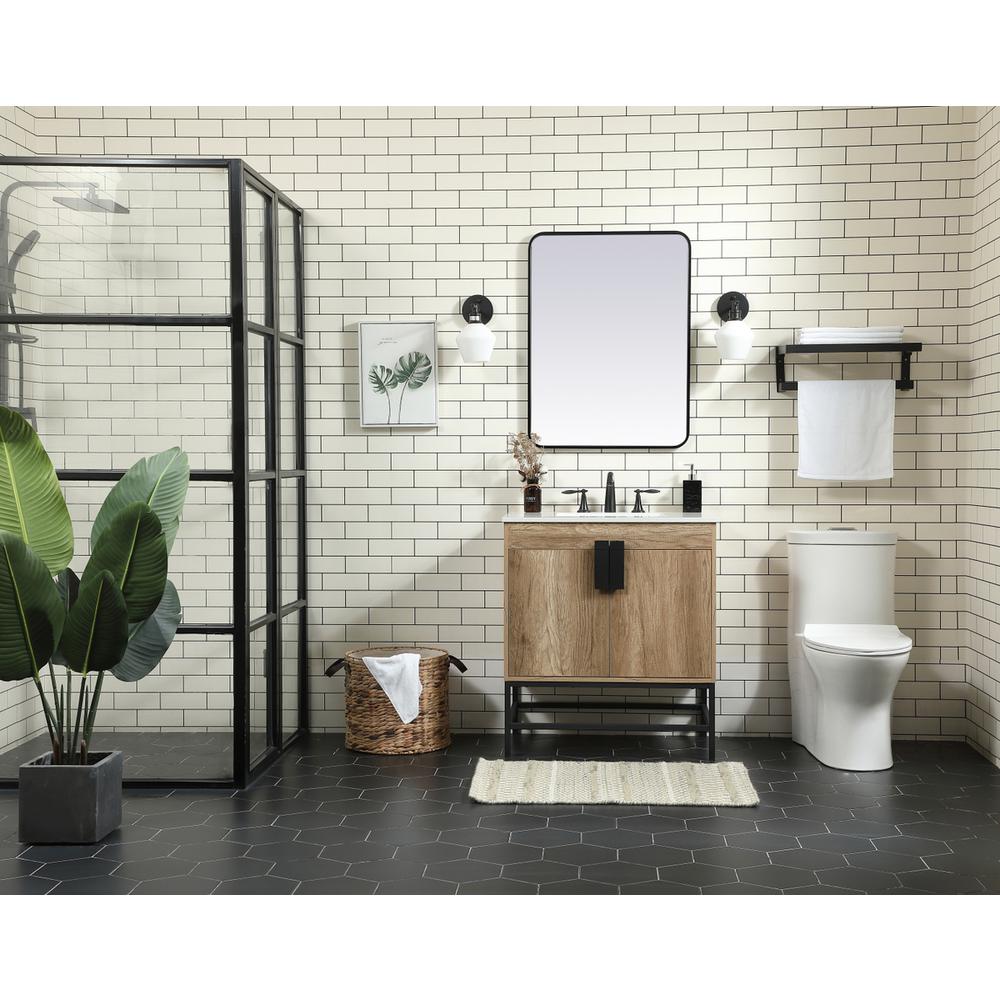 30 Inch Single Bathroom Vanity In Natural Oak. Picture 4