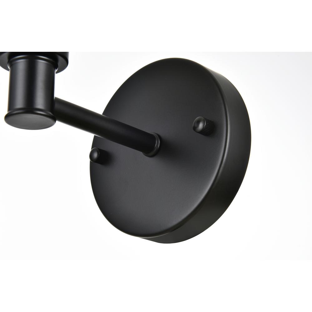 Jaelynn 1 Light Black And Clear Bath Sconce. Picture 5