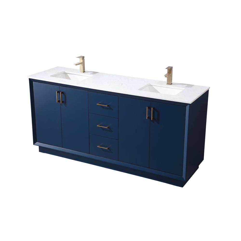 72 Inch Double Bathroom Vanity In Blue. Picture 8