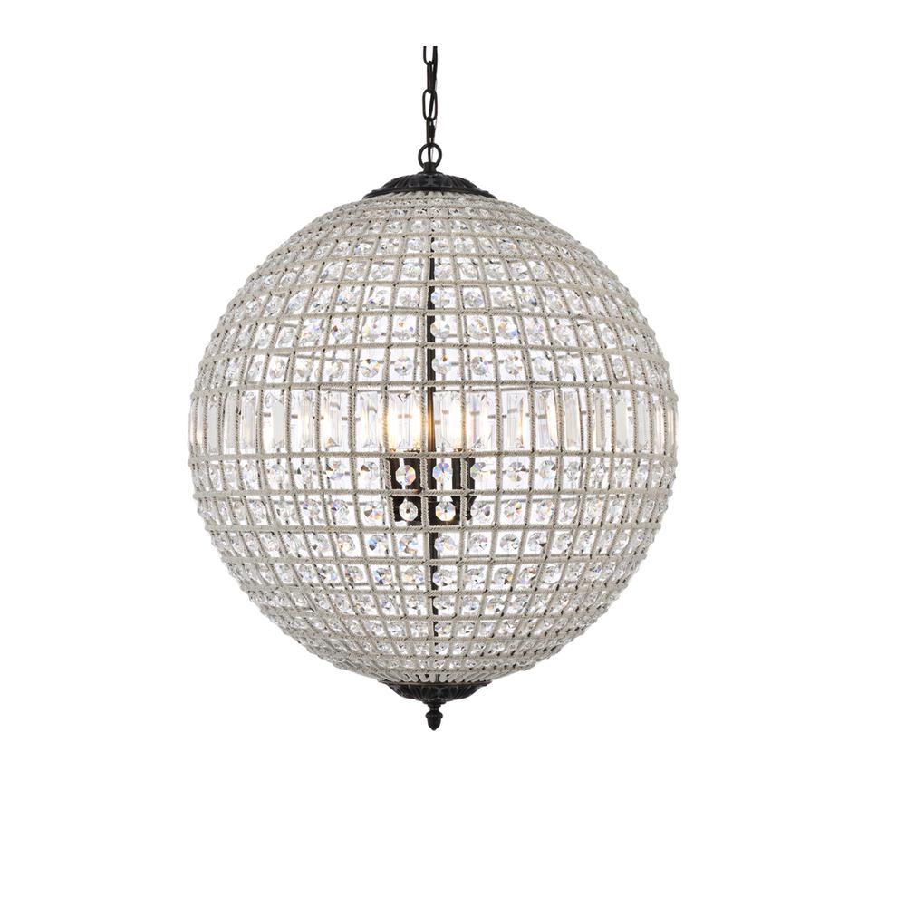 Olivia 5 Light Dark Bronze Chandelier Clear Royal Cut Crystal. Picture 2