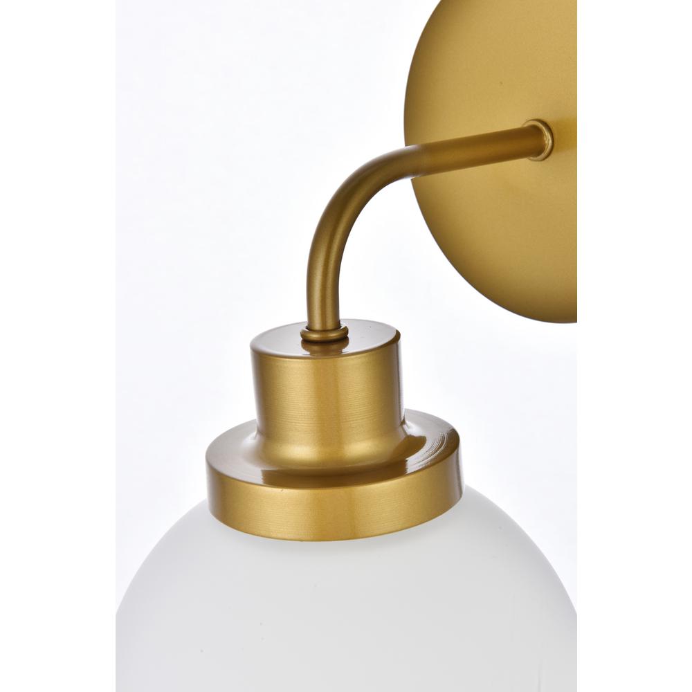 Hanson 1 Light Bath Sconce In Brass With Frosted Shade. Picture 4