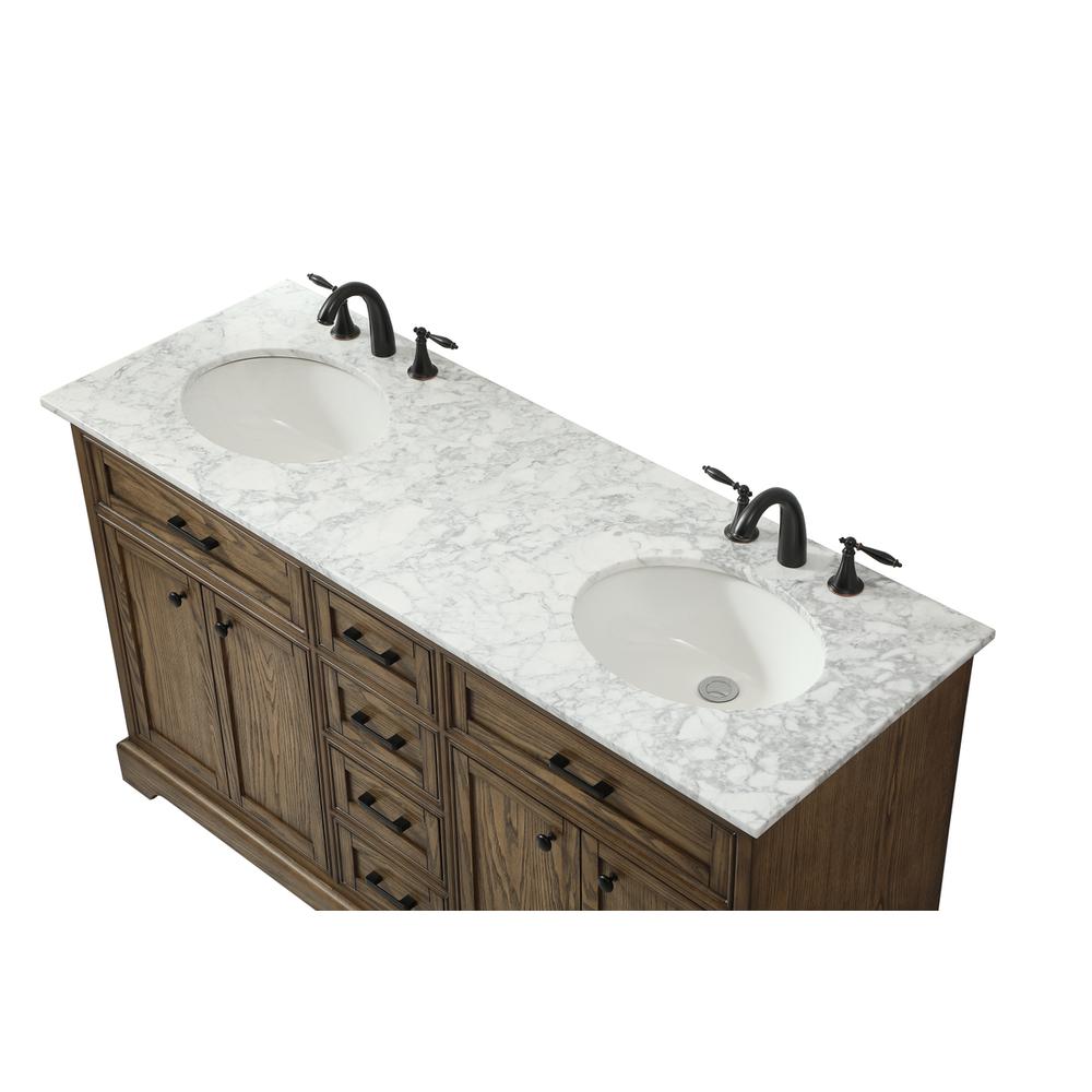 60 Inch Double Bathroom Vanity In Driftwood. Picture 10