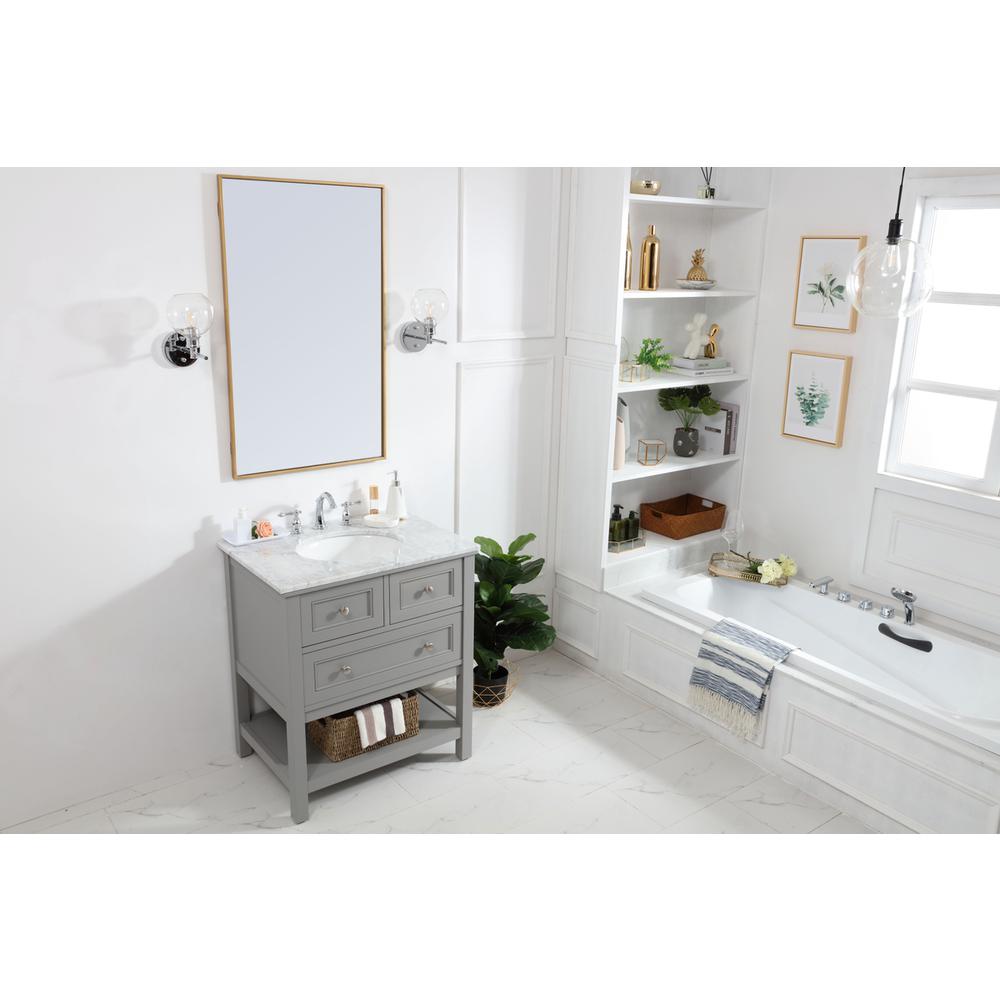 30 In. Single Bathroom Vanity Set In Grey. Picture 10