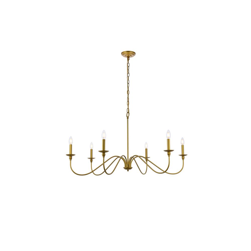 Rohan 42 Inch Chandelier In Brass. Picture 1