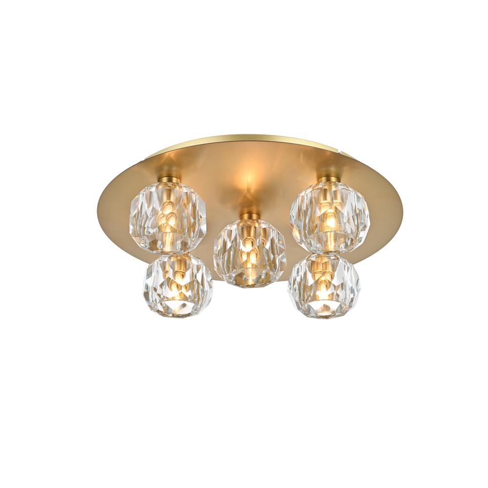 Graham 5 Light Ceiling Lamp In Gold. Picture 2